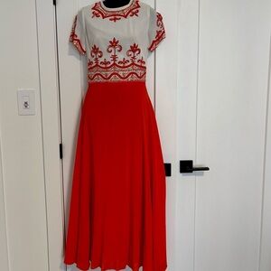 Vintage 1960s Robert Dorland‎ Beaded Embroidered Maxi Full Length Dress Size 6